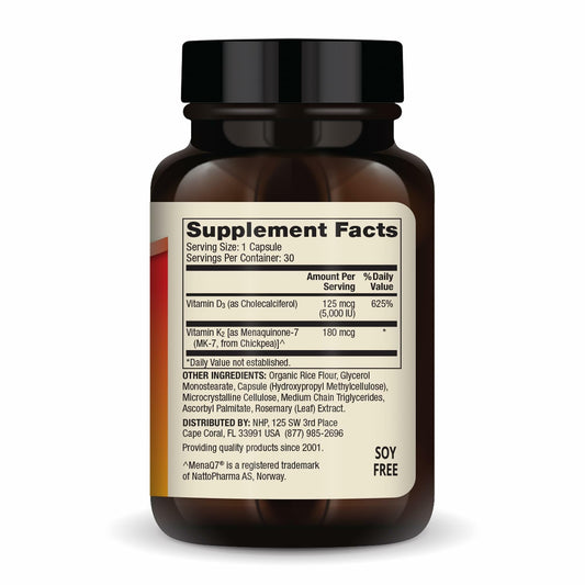 Capsulas vitamina D3 K2 Dr Mercola vista lateral