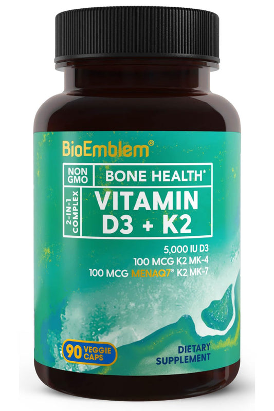 Cápsulas vitamina D3 K2 con extracto concentrado de hongos BioEmblem