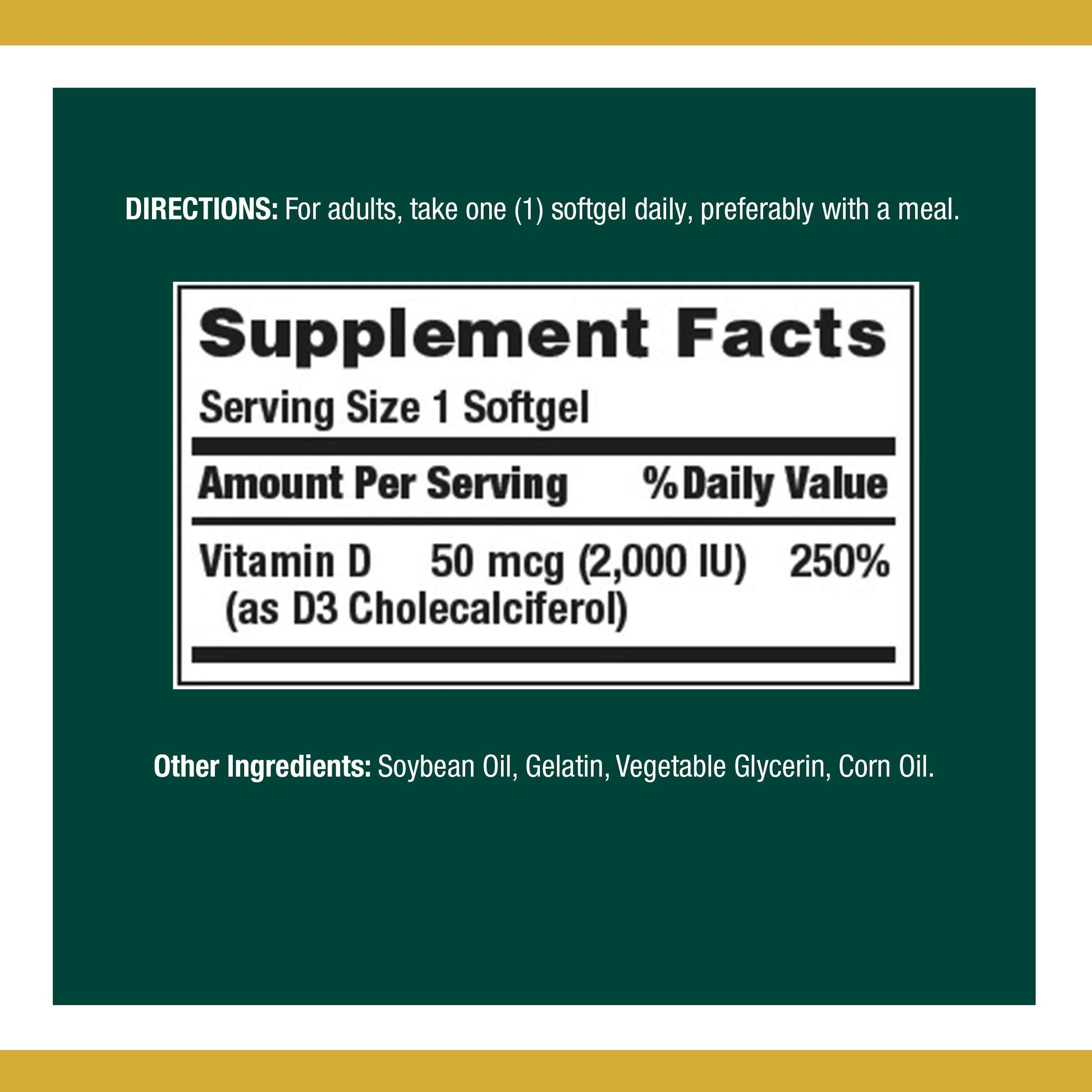 Cápsulas vitamina D3 Nature's Bounty suplemento para huesos e inmunidad