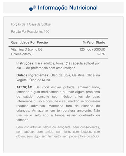 Cápsulas Vitamina D3 Puritan's Pride