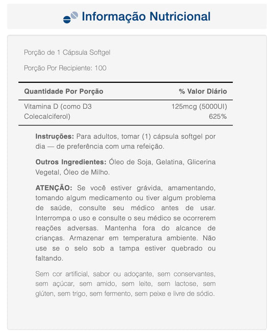 Cápsulas Vitamina D3 Puritan's Pride