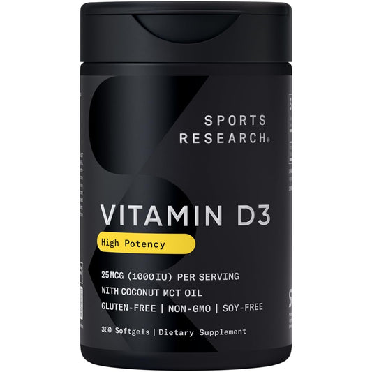 Cápsulas vitamina D3 Sports Research frasco