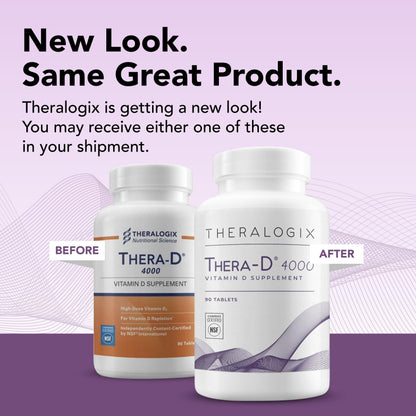 Cápsulas vitamina d3 Theralogix Thera-D para salud ósea