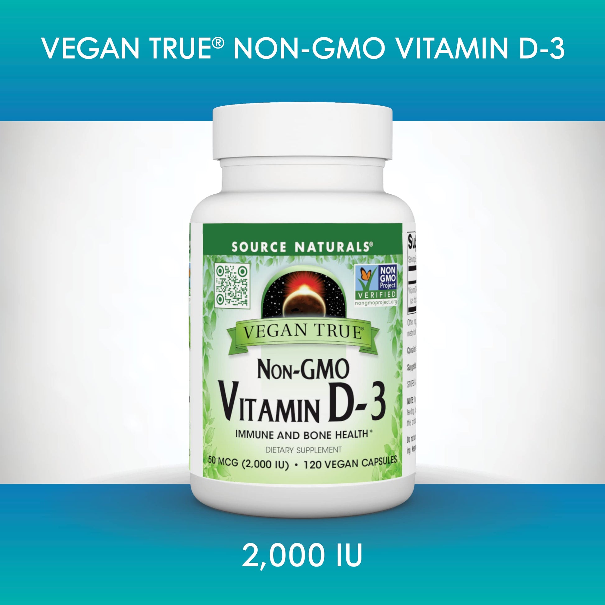 Cápsulas vitamina D-3 vegana Source Naturals sin OGM