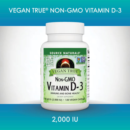 Cápsulas vitamina D-3 vegana Source Naturals sin OGM