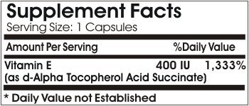Cápsulas de vitamina E 400UI PureControl suplemento natural