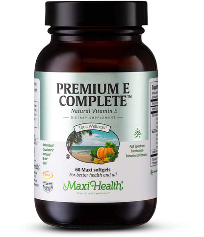 Cápsulas de vitamina e natural vegetarianas Maxi Health 60 unidades