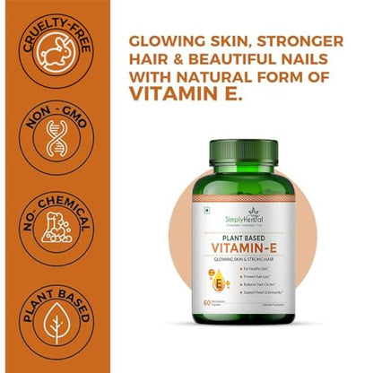 Cápsulas Simply Herbal Vitamina E en frasco cerrado