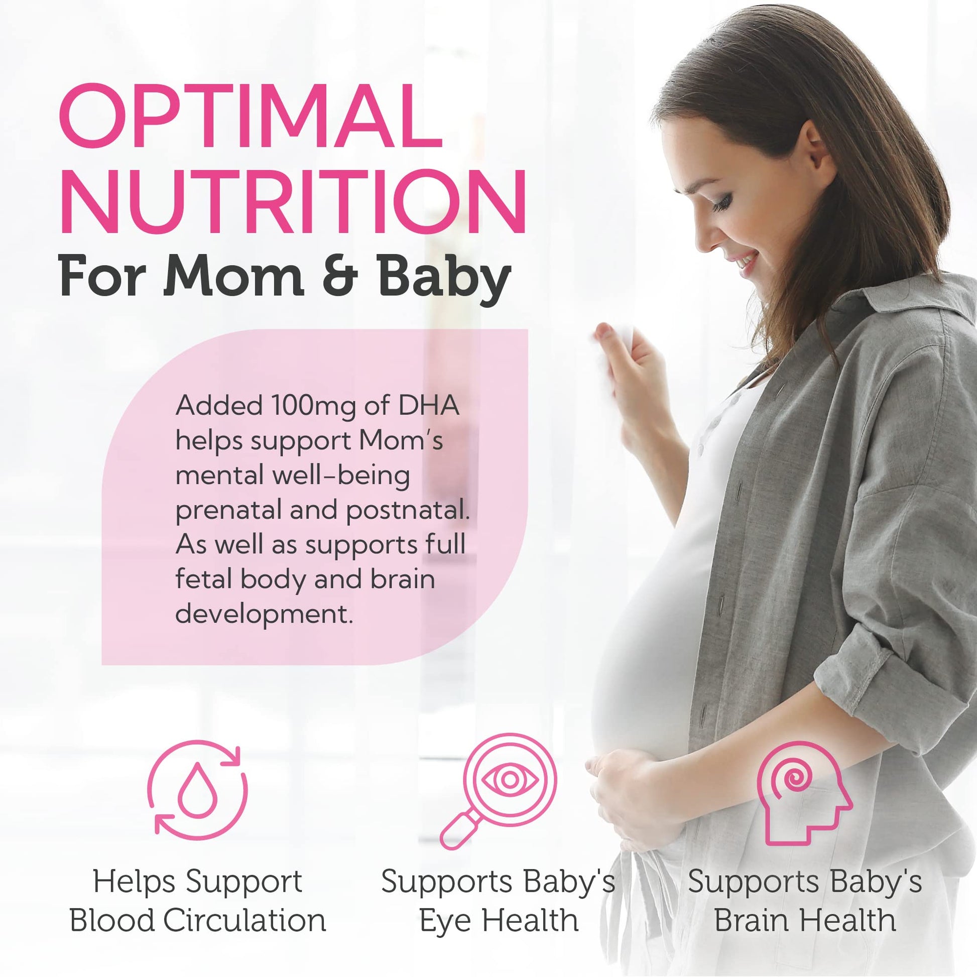 Cápsulas blandas de vitamina prenatal Zahler Mighty Mini con DHA