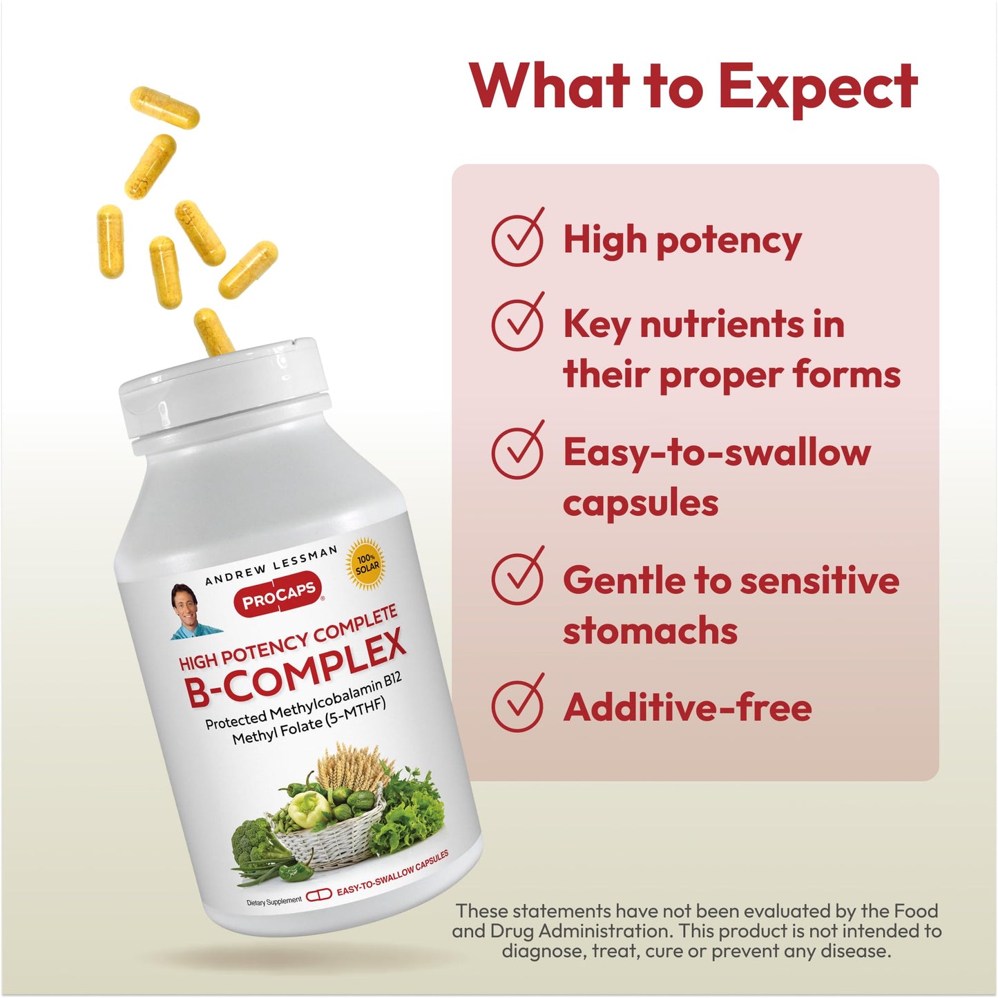 Cápsulas vitaminas complejo b Andrew Lessman alta potencia