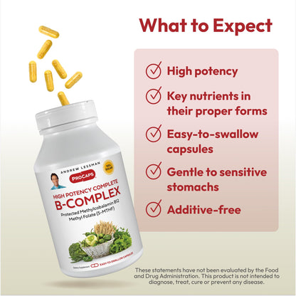 Cápsulas vitaminas complejo b Andrew Lessman alta potencia
