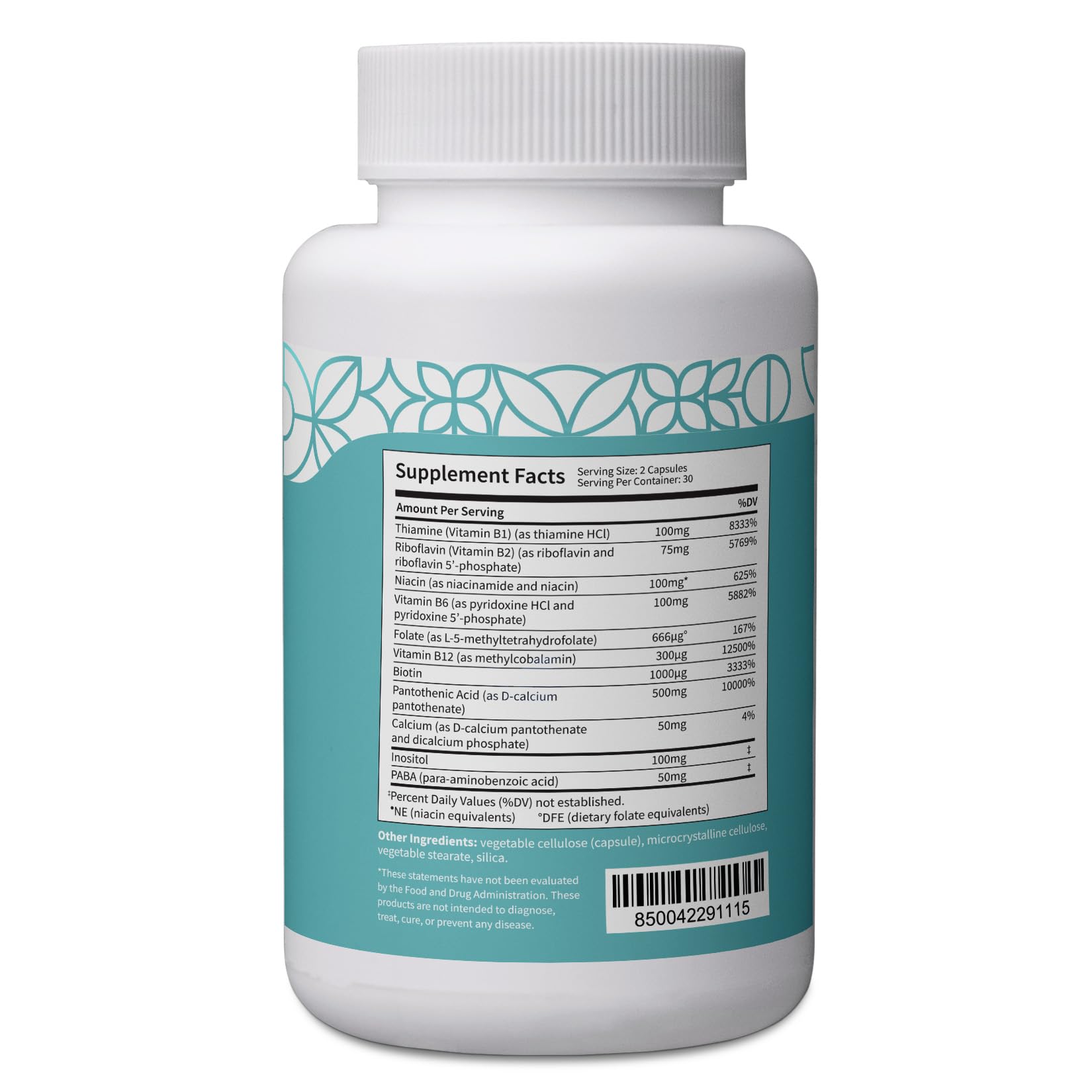 Cápsulas de vitaminas B con ingredientes seleccionados y potentes