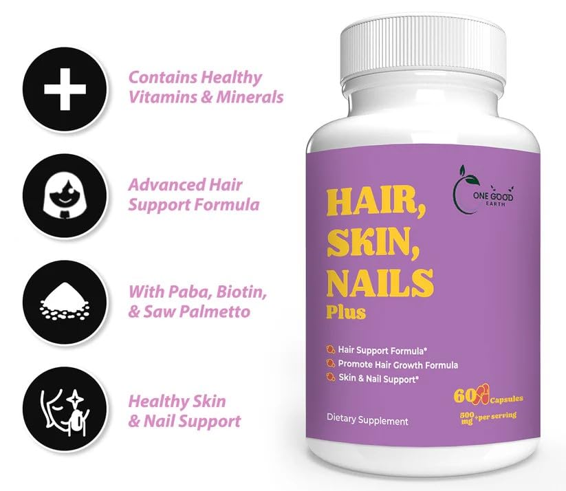 Cápsulas vitaminas para cabello piel y uñas One Good Earth