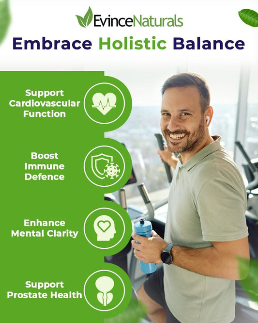 Cápsulas de vitaminas diarias para hombres con saw palmetto.