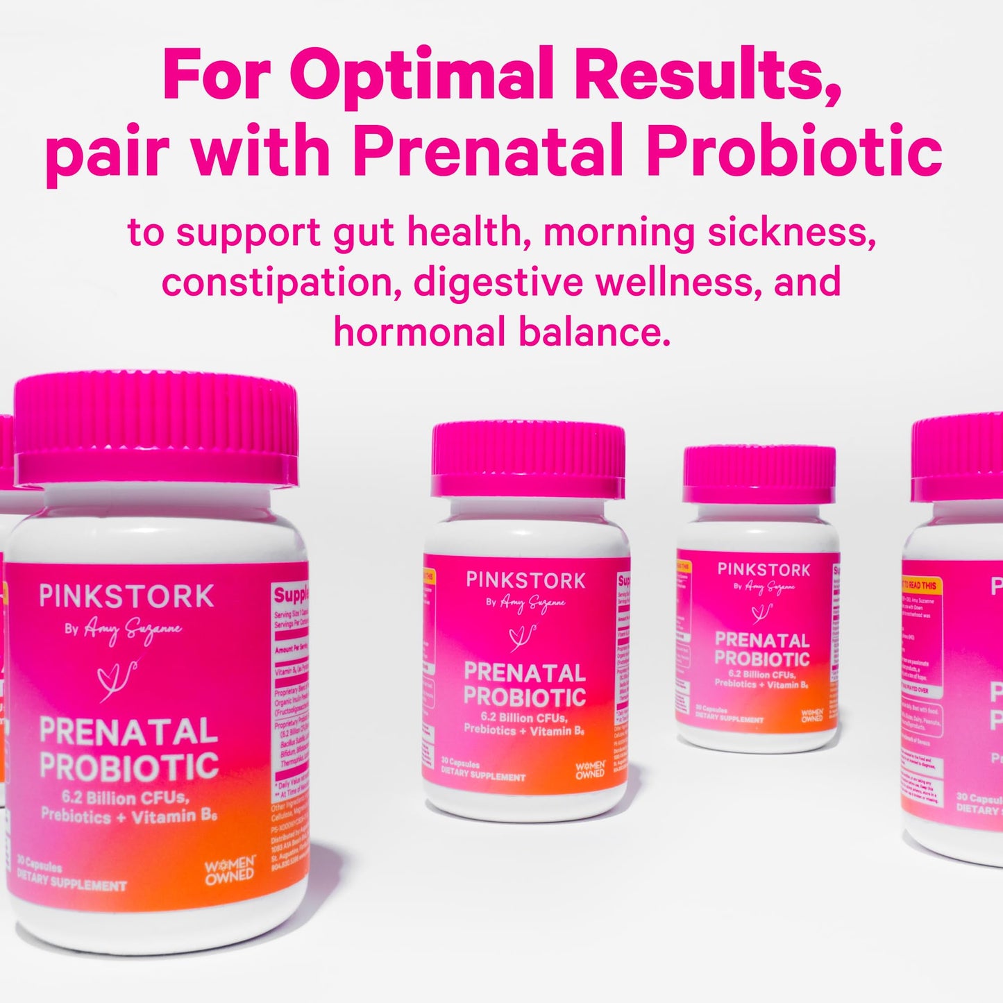 Cápsulas vitaminicas prenatal Pink Stork para mujeres