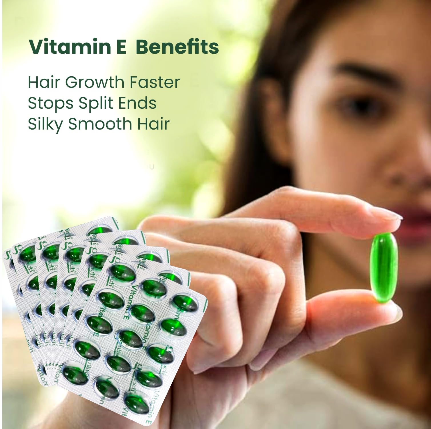 Cápsulas vitamínicas para piel cabello uñas saludables