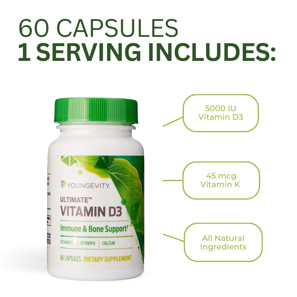 Cápsulas Youngevity vitamina d3 k2 para salud ósea