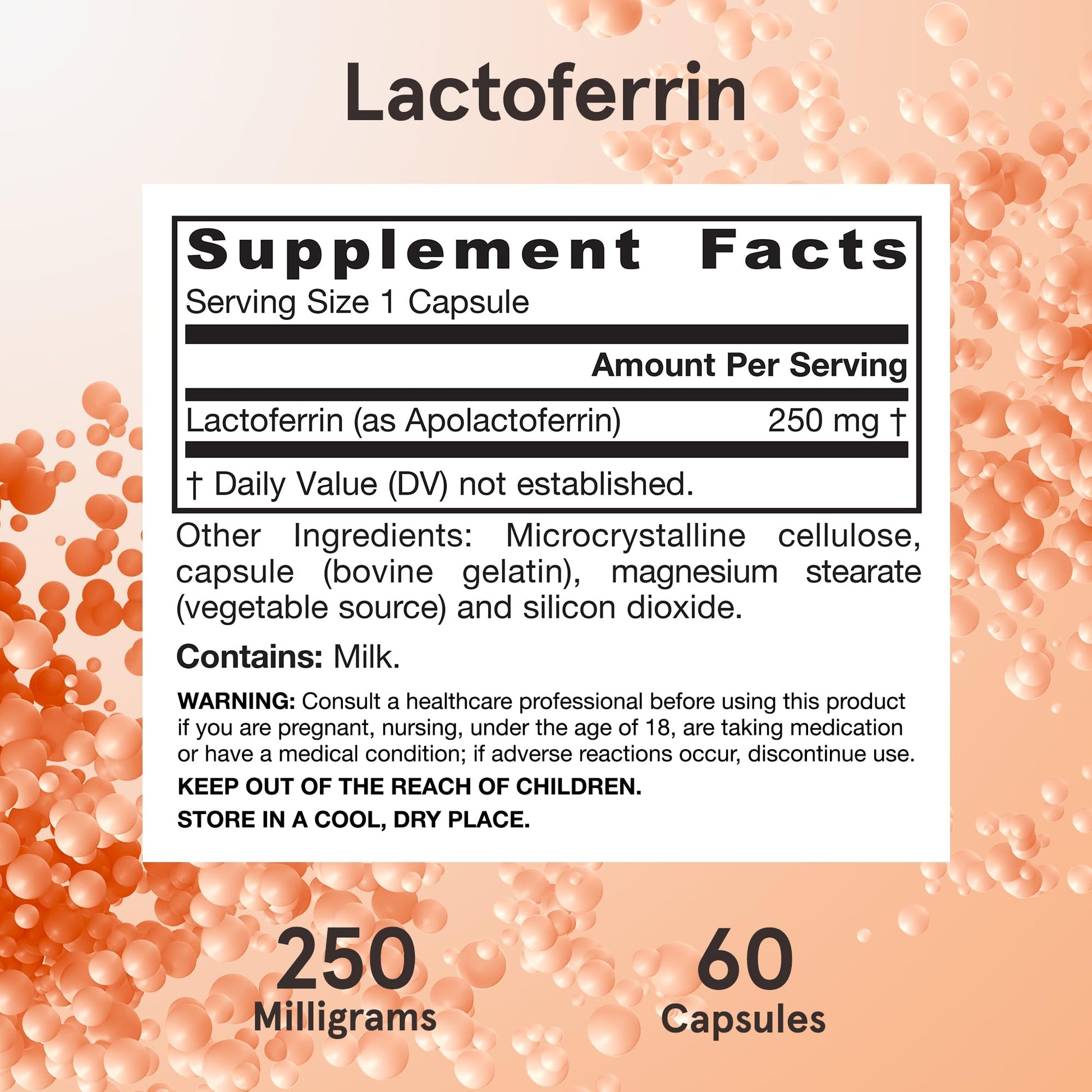 Cápsulas lactoferrina Jarrow Formulas.