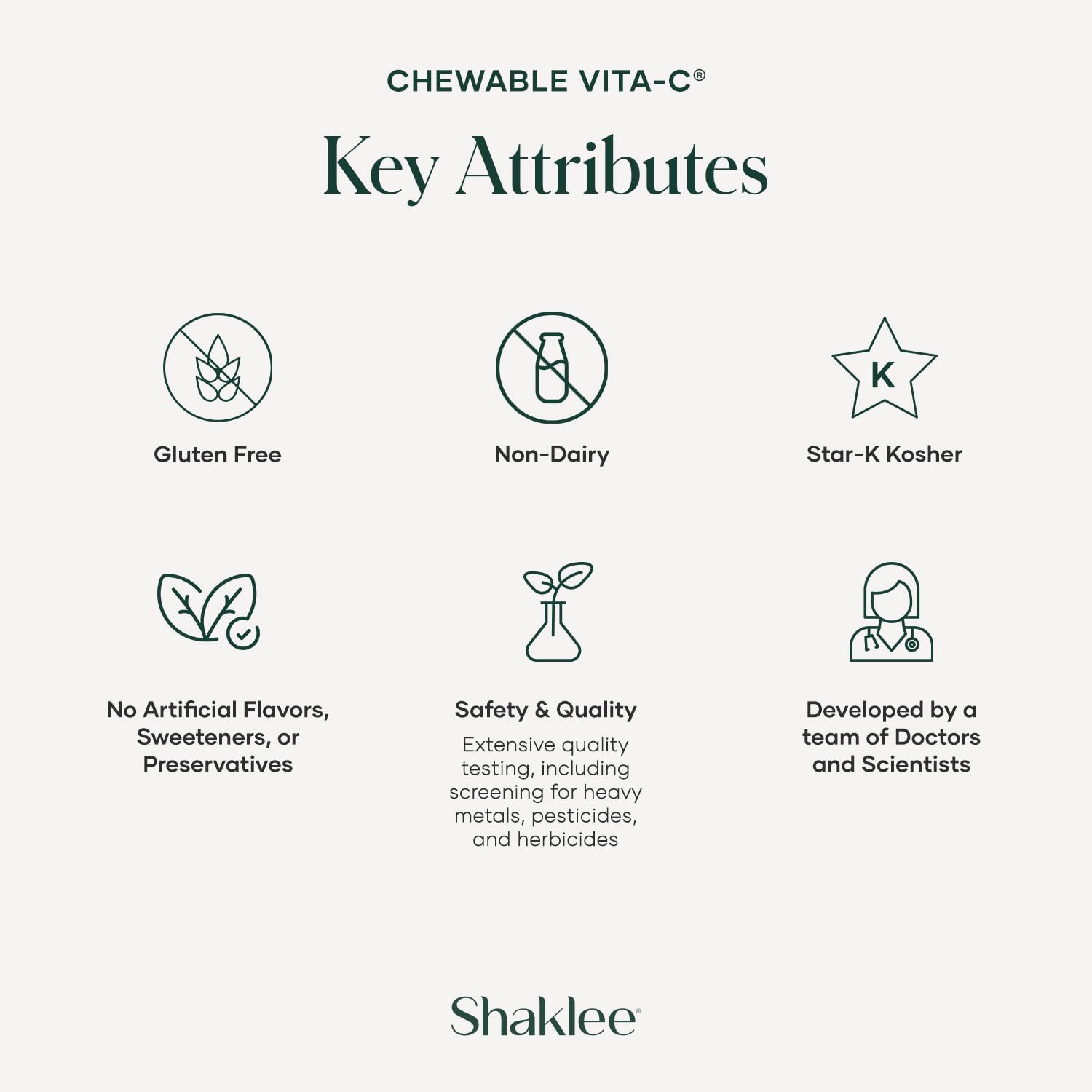 Características clave de Shaklee Vita-C