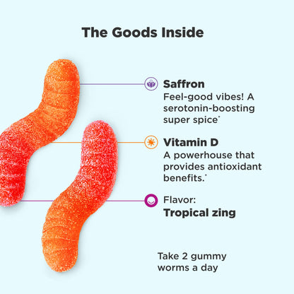 Características de las gominolas OLLY con azafrán y vitamina D