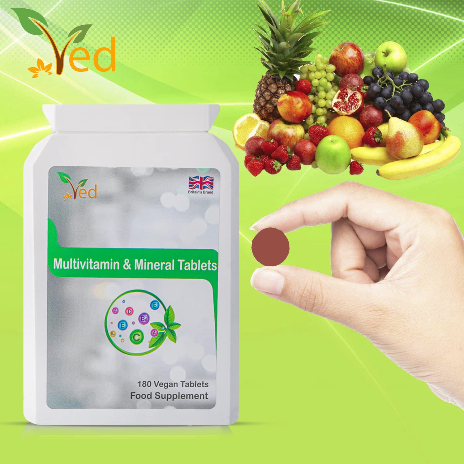 Características multivitaminas VED veganas