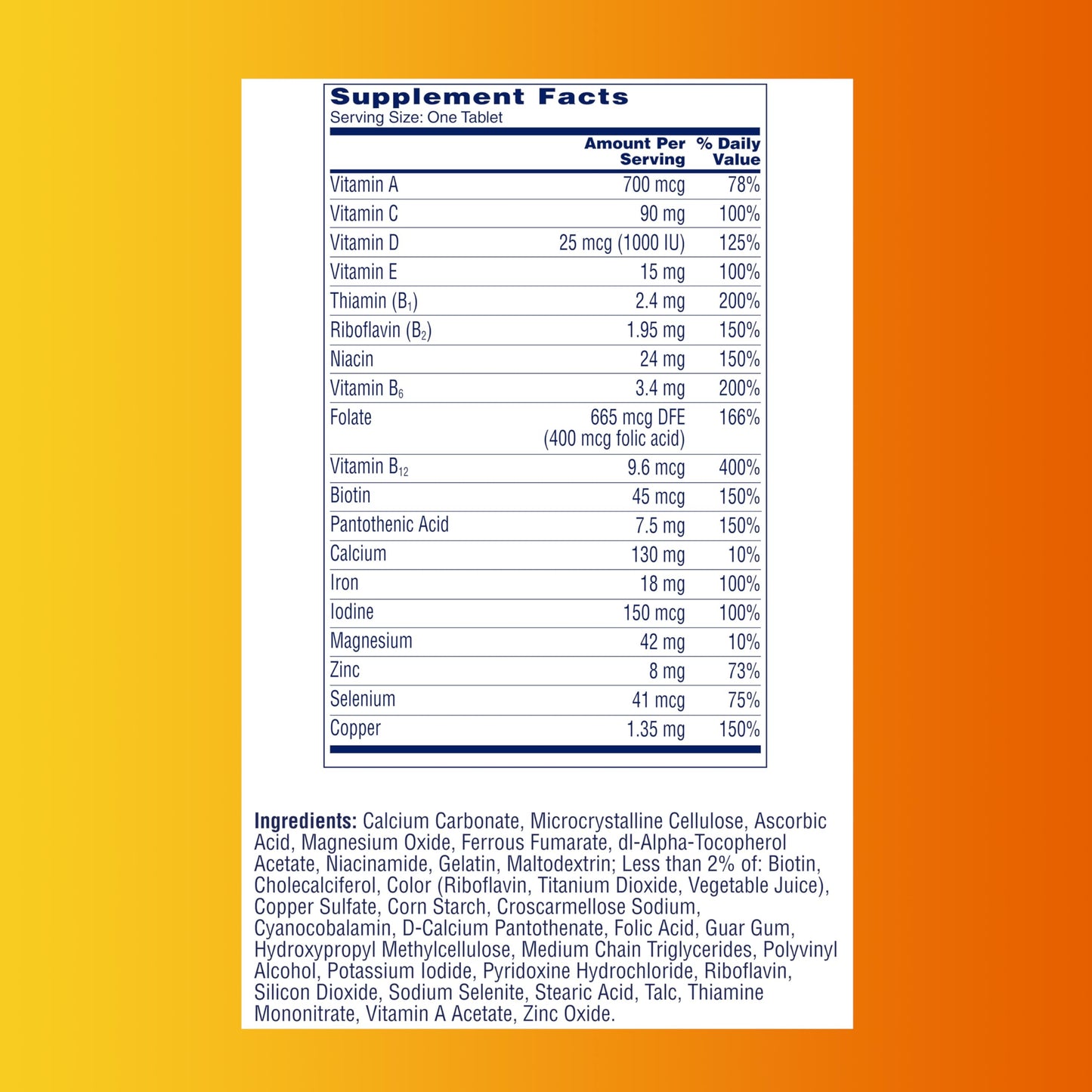 Características del multivitamínico One A Day
