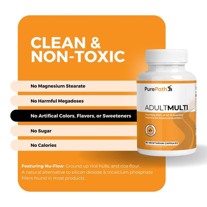 Características no tóxicas del multivitamínico PurePath