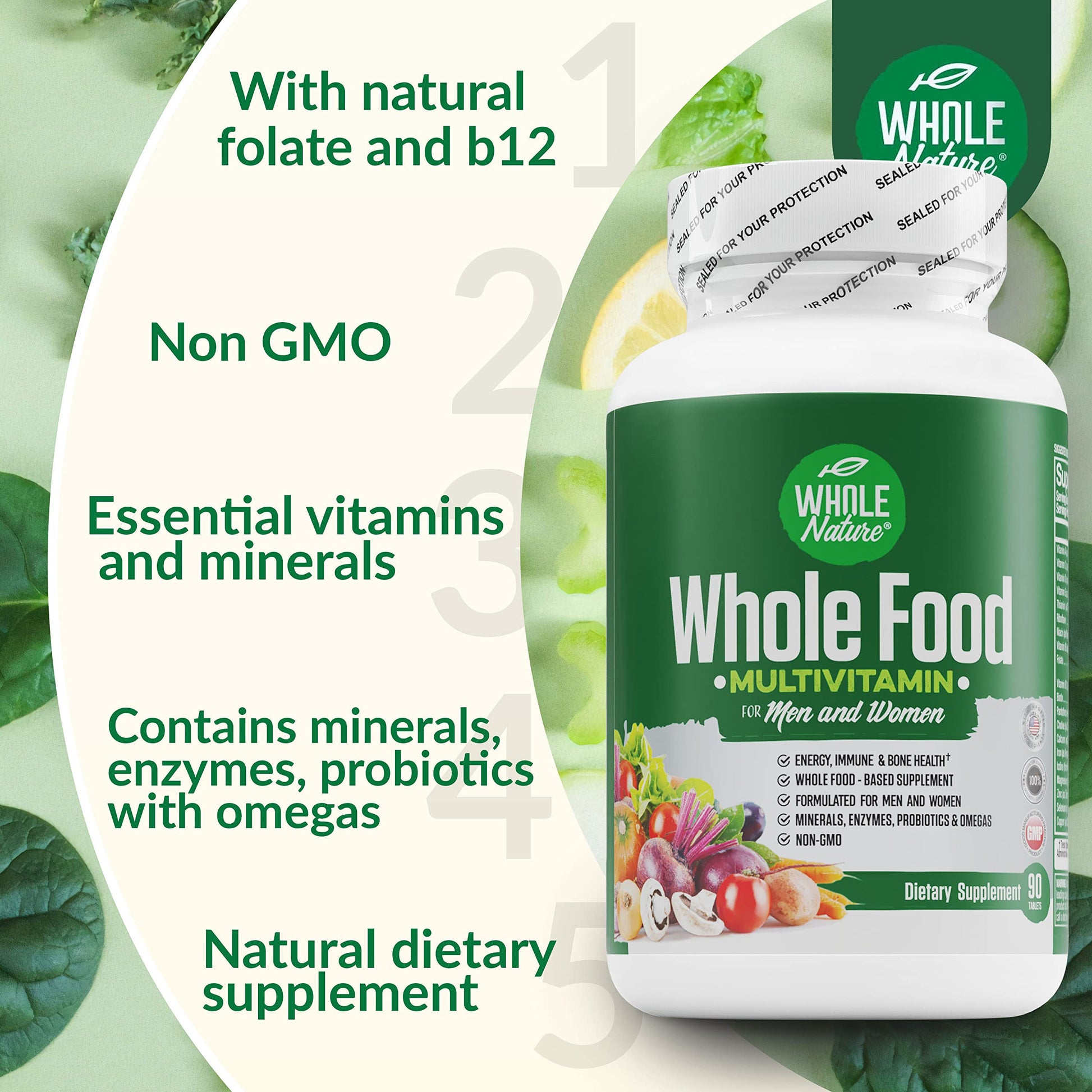 Características del multivitamínico Whole Nature