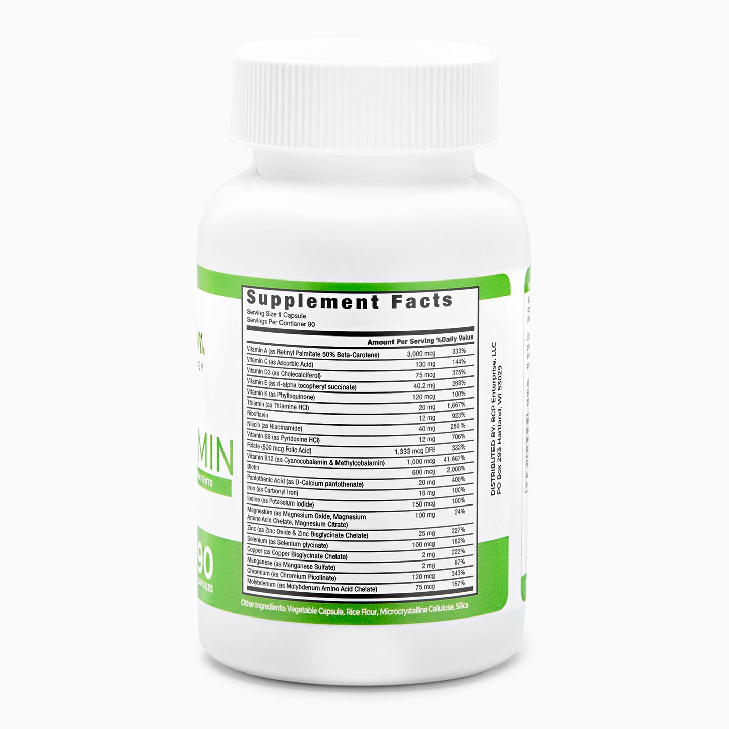Principales características de multivitaminico BariSlim