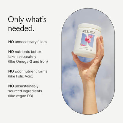 características únicas multivitamínico needed sin rellenos