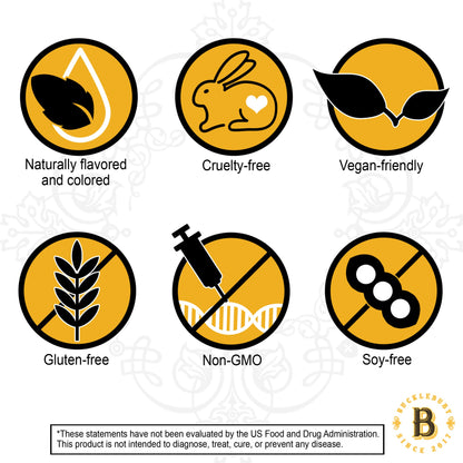 Características: veganas, sin gluten, no GMO.
