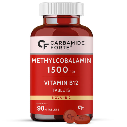 Carbamide Forte tabletas vitamina D3 y B12 presentación frontal