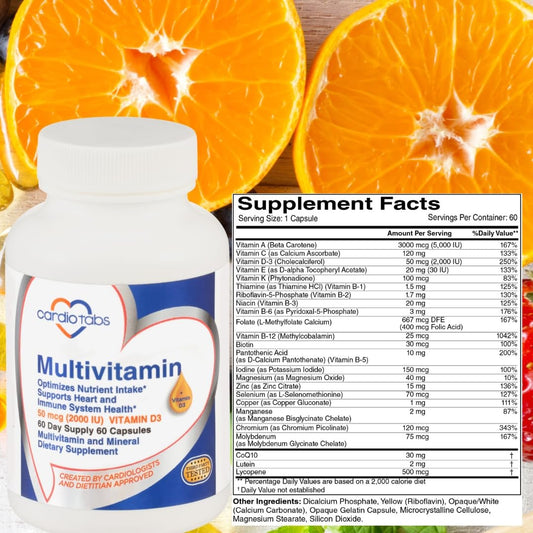 Cardiotabs Multivitamínico ingredientes esenciales