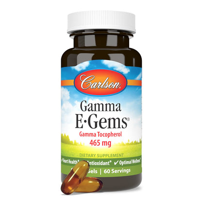 Carlson 465 mg Gamma Tocoferol cápsulas antioxidantes para corazón