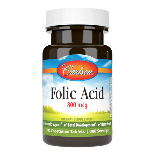 Carlson ácido fólico 800 mcg 300 tabletas suplemento prenatal