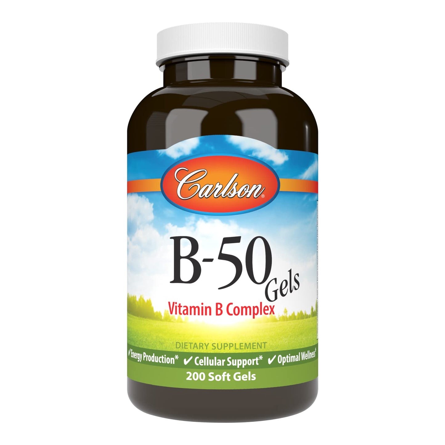 Carlson B-50 complejo vitaminas B 200 cápsulas blandas energía