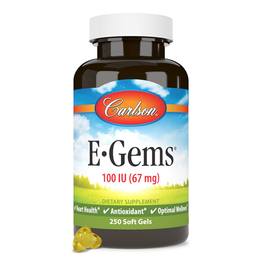 Carlson E-Gems 100 UI cápsulas blandas vitamina E salud cardíaca