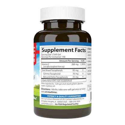 Detalle cápsulas blandas vitamina E Carlson E-Gems Plus