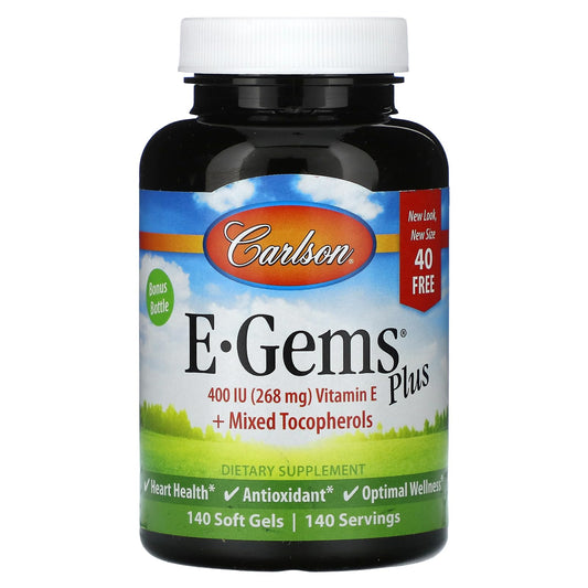 Carlson E-Gems Plus vitamina e natural 400 iu cápsulas blandas