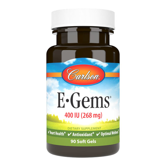 Botella de cápsulas blandas de vitamina E Carlson E-Gems 400 UI