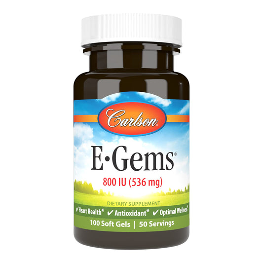 Carlson e-gems vitamina e natural 800 ui cápsulas blandas