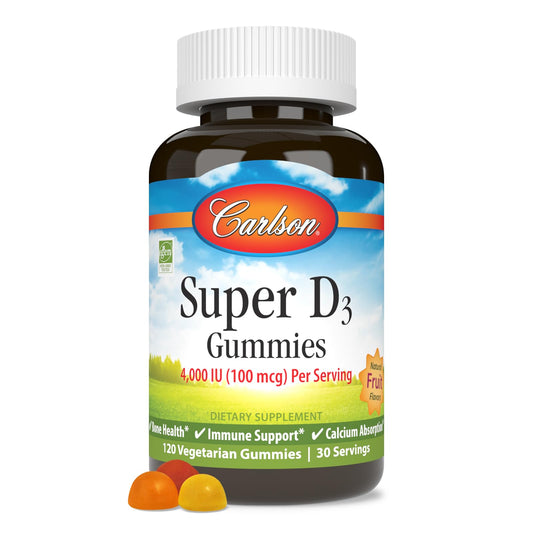 Carlson gomitas super d3 4000 ui sabores naturales frasco