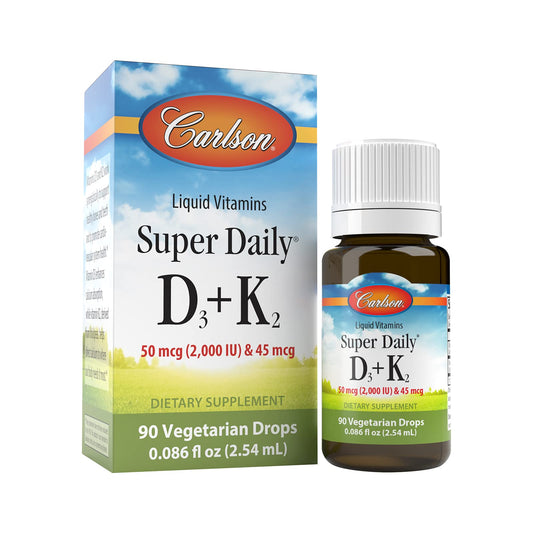 Carlson gotas líquidas vitamina d3 k2 para huesos y corazón