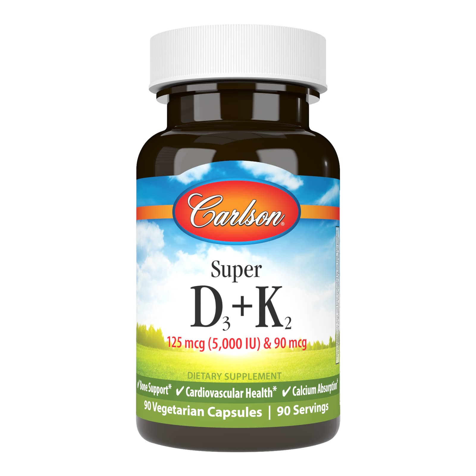 Carlson Super D3 + K2 cápsulas vegetarianas 90 unidades