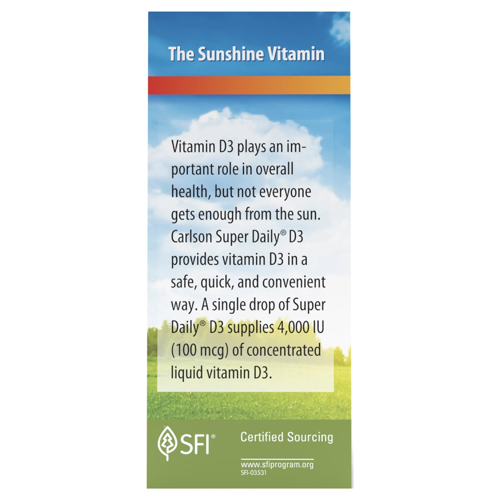 Carlson suplemento vitamina D3 líquido 4000 IU gotas fáciles de usar