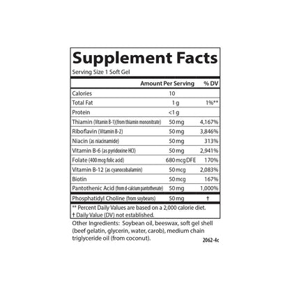 Carlson suplementos B-50 producción de energía y apoyo celular 200 cápsulas