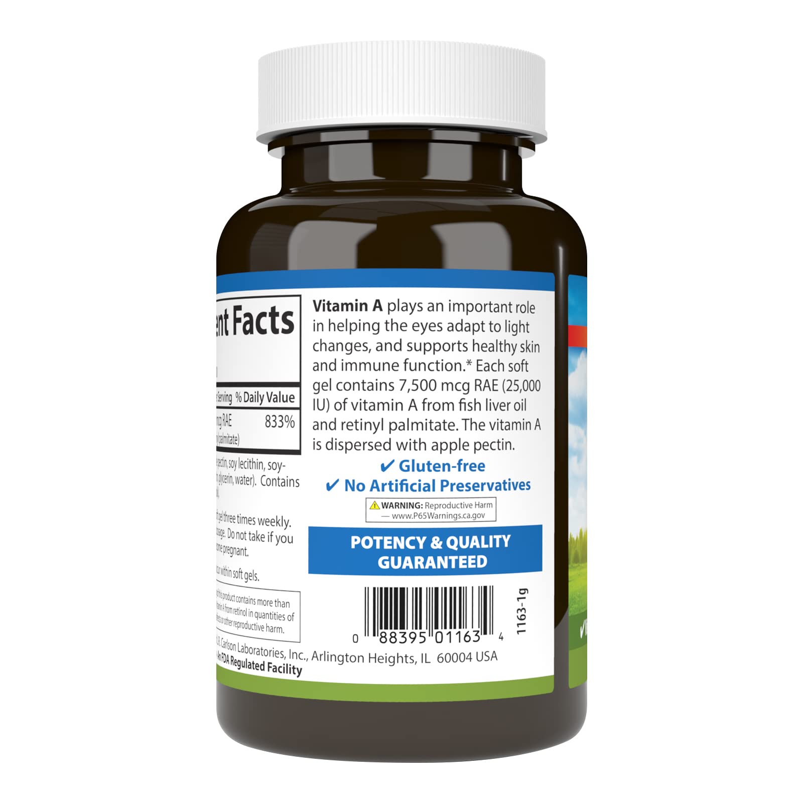 Carlson vitamina a cápsulas blandas 25000 ui probadas calidad