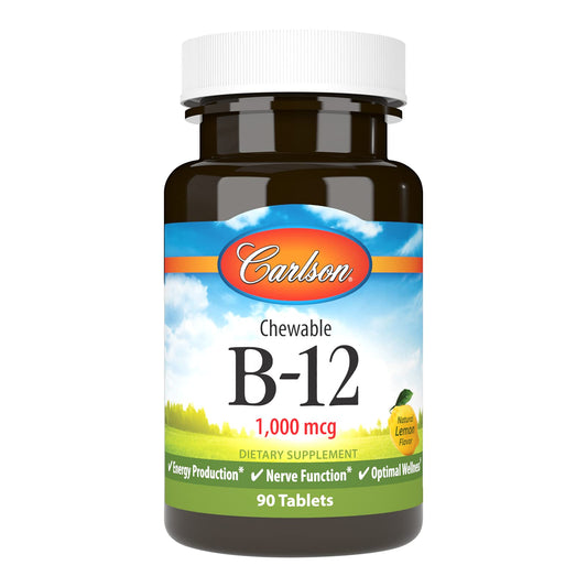 Carlson vitamina B12 masticable 1000 mcg caja frontal