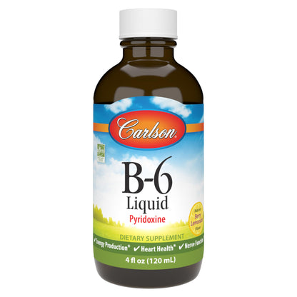 Botella de vitamina B6 líquida Carlson sabor limonada berry 120 ml