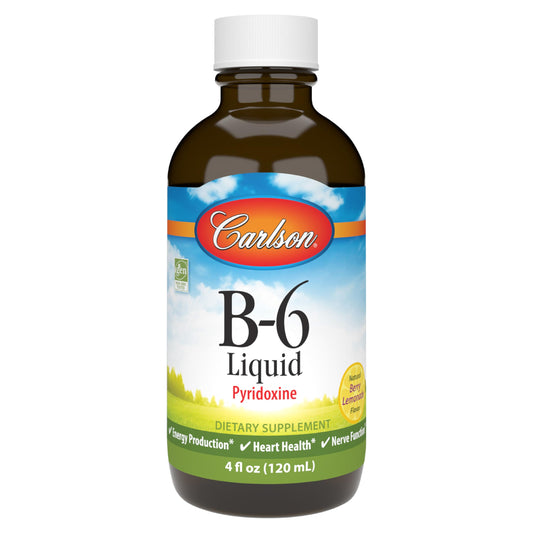 Botella de vitamina B6 líquida Carlson sabor limonada berry 120 ml